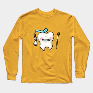 funny tooth cartoon Long Sleeve T-Shirt